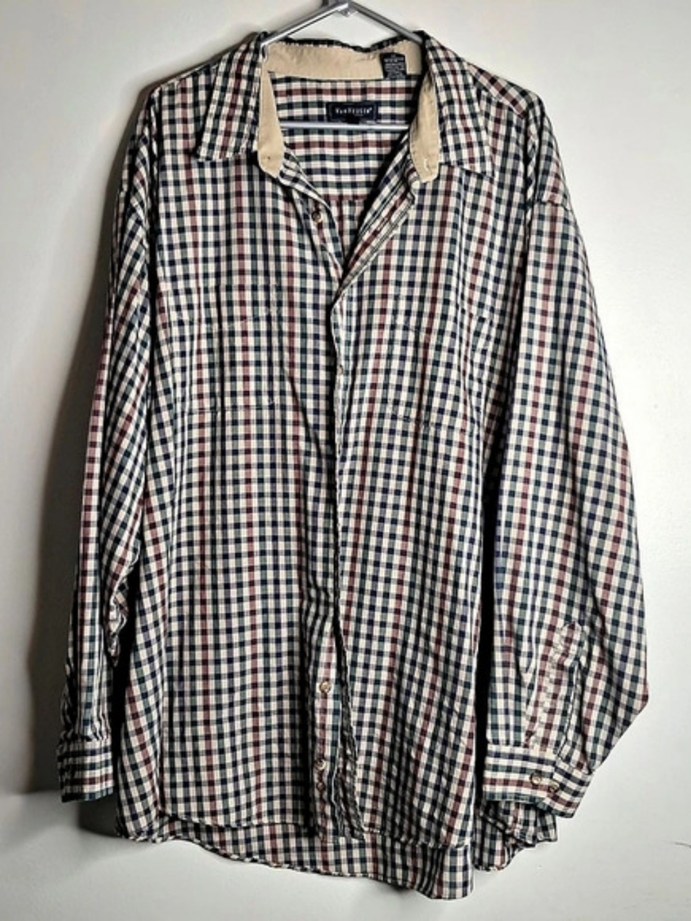 Van Heusen Men's Plaid Button Down Shirt Size 3XLT